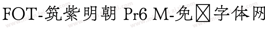 FOT-筑紫明朝 Pr6 M字体转换